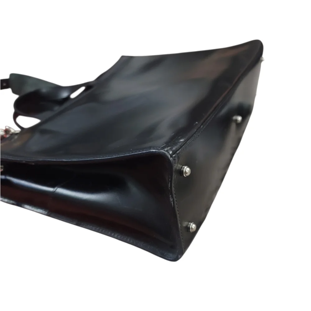 Jack Georges Milano Leather Laptop Business Case Black